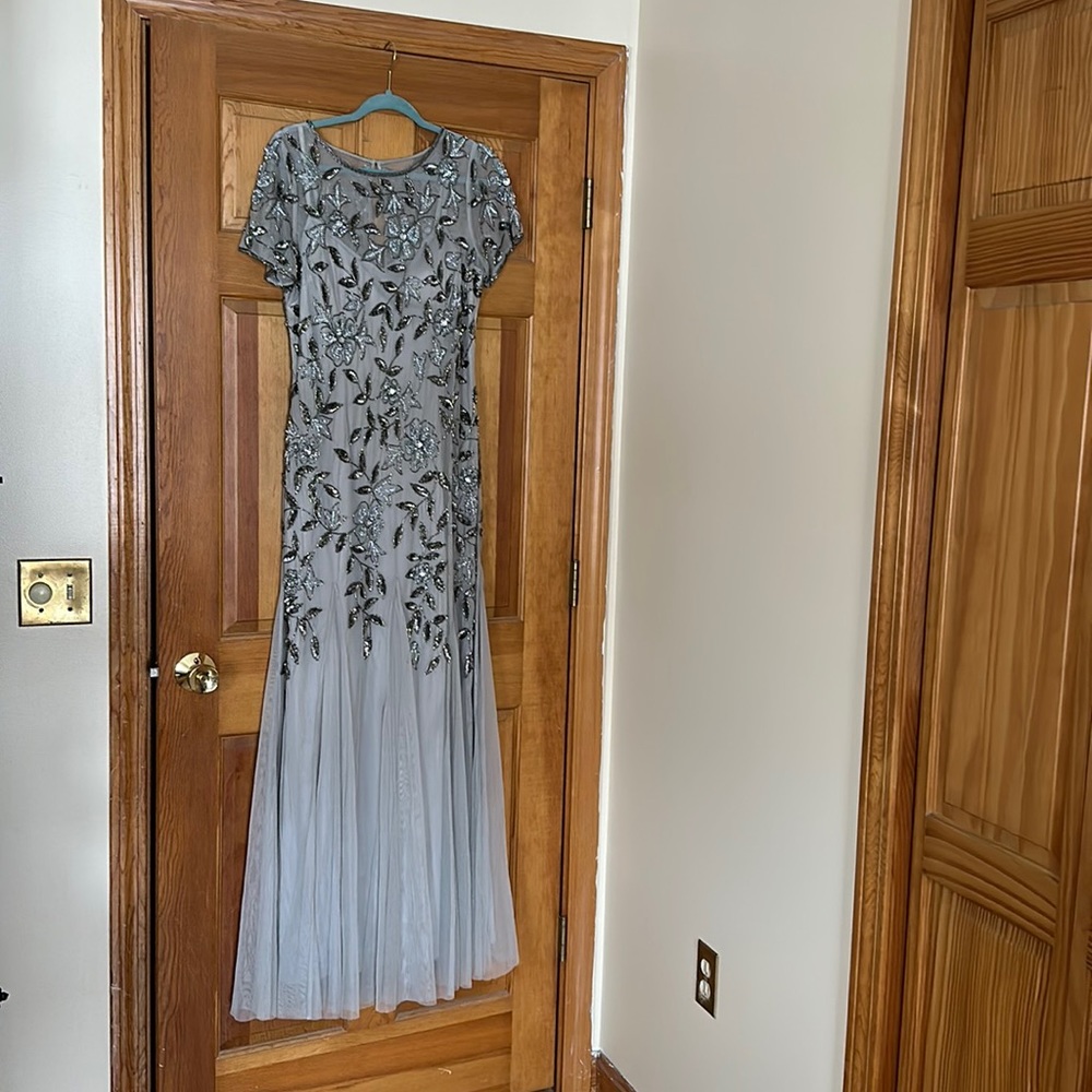 Adrianna Papell beaded Godet mother of bride gown